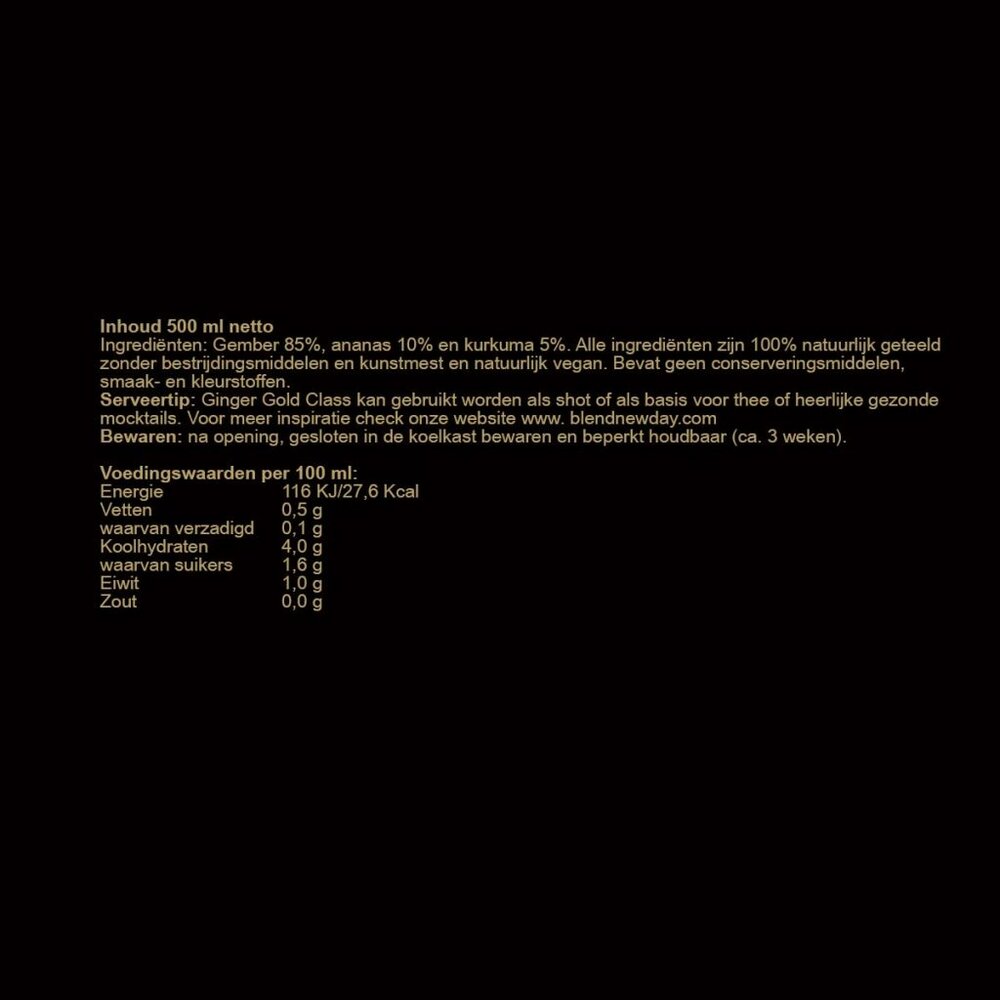 Blend New Day - Gembershot - Ginger Gold Class - Etiket