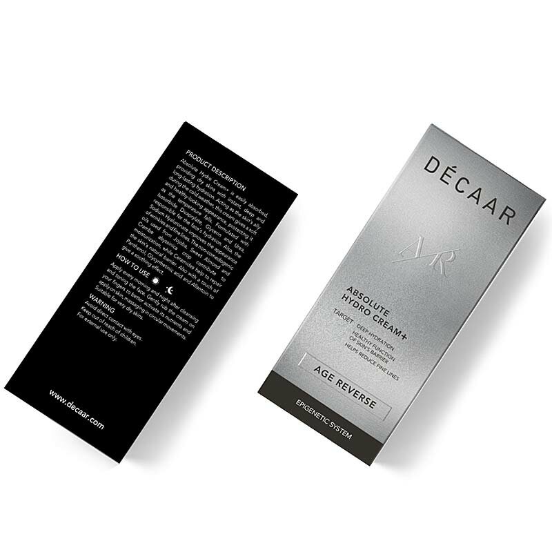 Decaar Absolute Hydro Cream+ 50ml verpakking voor en achterkant