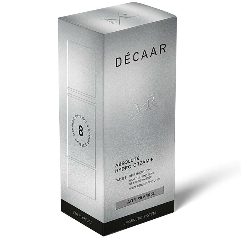 Decaar Absolute Hydro Cream+ 50ml verpakking schuin