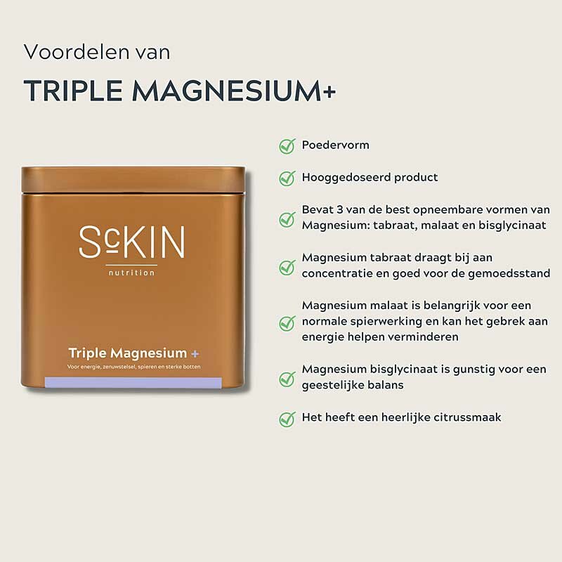 ScKIN Nutrition Triple Magnesium+ voordelen