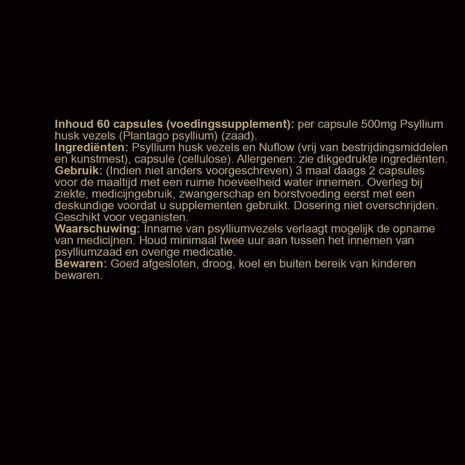 Psyllium Husk tabletten (60 stuks) - etiket